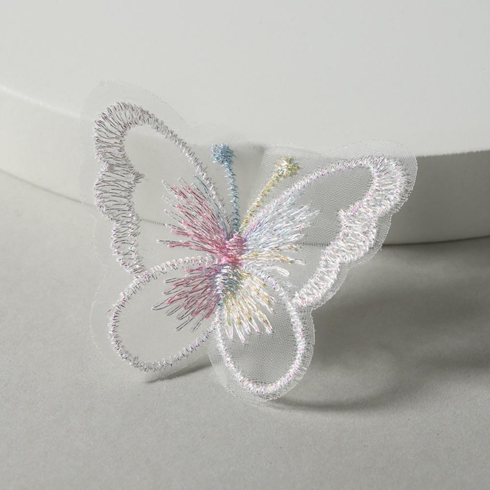 20Pcs Single Layer Golden Thread Butterfly Appliques Bridal Hair Accessories