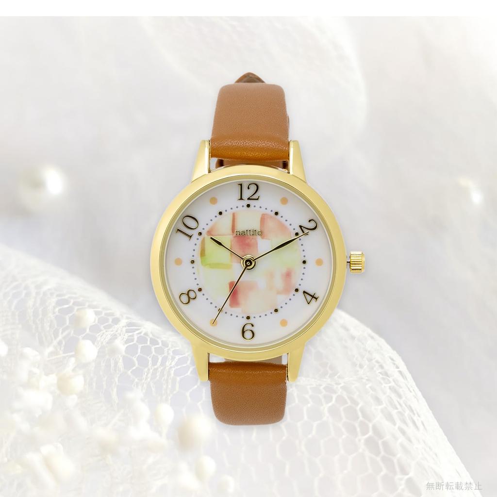 Часы аналоговые с защитой от брызг кожаный ремешок коричневый [Fieldwork] женские YM105-5