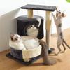 Space-saving Cat Climbing Frame: Integrated Cat Tree with Sisal Pillars, Rack, and Toys for Small and Medium Cats.