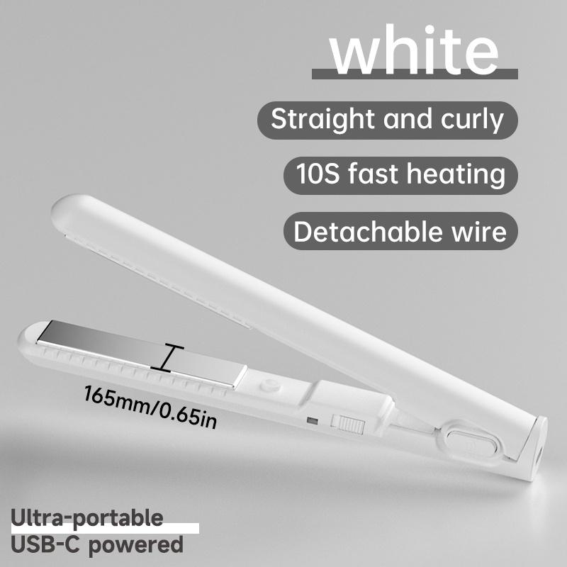 2-in-1 Straightener and Curler, USB-powered Mini Shaper, Dual-use, Anti-scalding, Portable Travel, Frizz Free, Shinier and Smoother