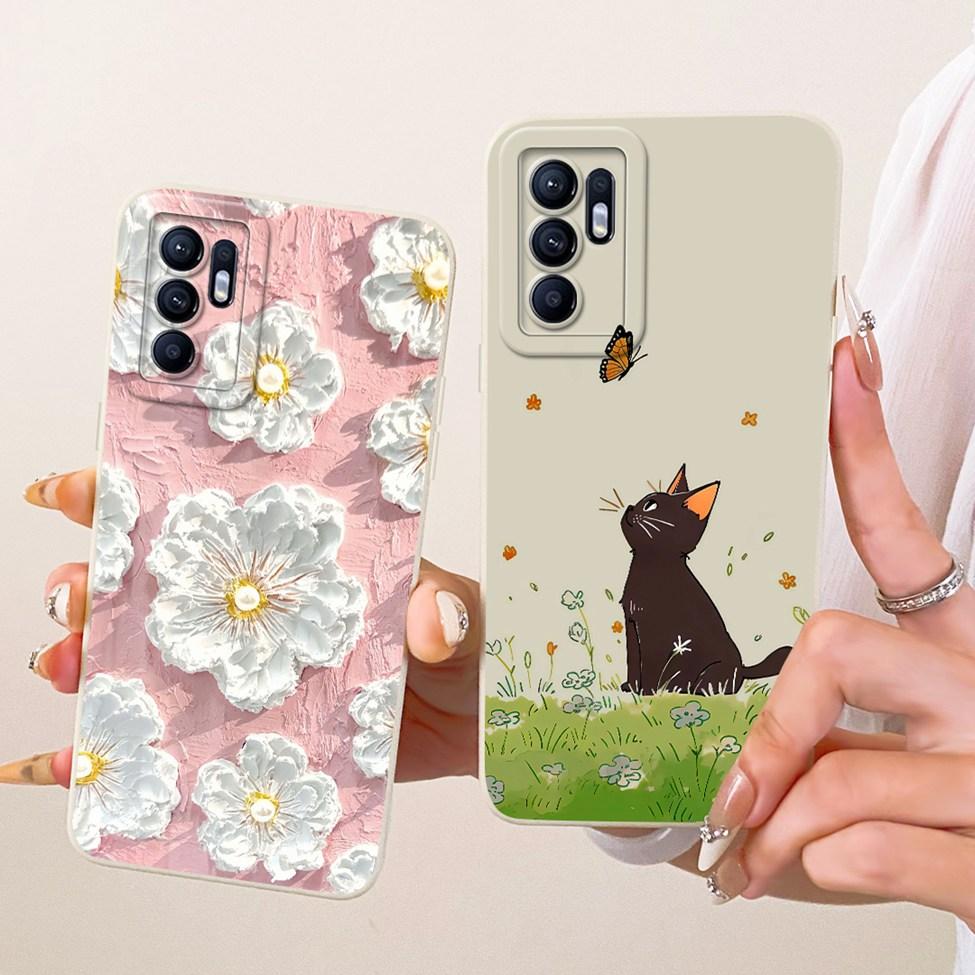 Чехол для Oppo Reno6 4G Милый Модный Мультяшный Забавный Расписной Силиконовый Чехол для Телефона Для Oppo Reno 6 4G CPH2235 Обложка