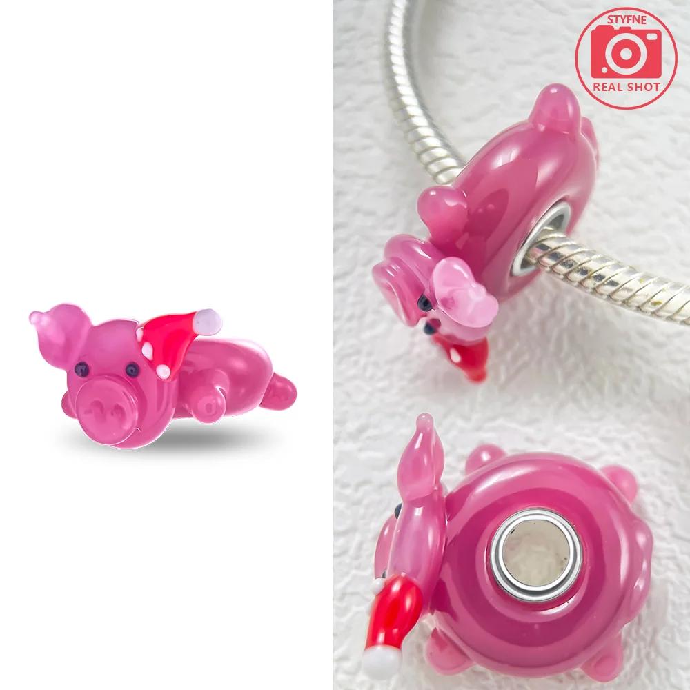 925 Silver Bracelet Women DIY Gift Murano Jewelry with Flower Blue Star Green Turtle Glass Beads