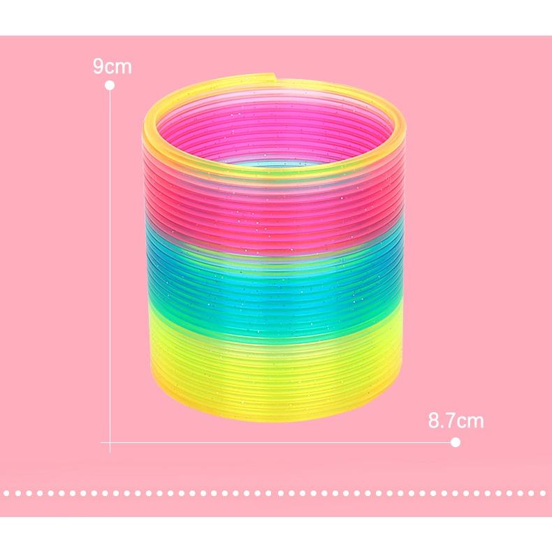 Large Rainbow Elastic Coil Spring Folding Magic Hula Coil