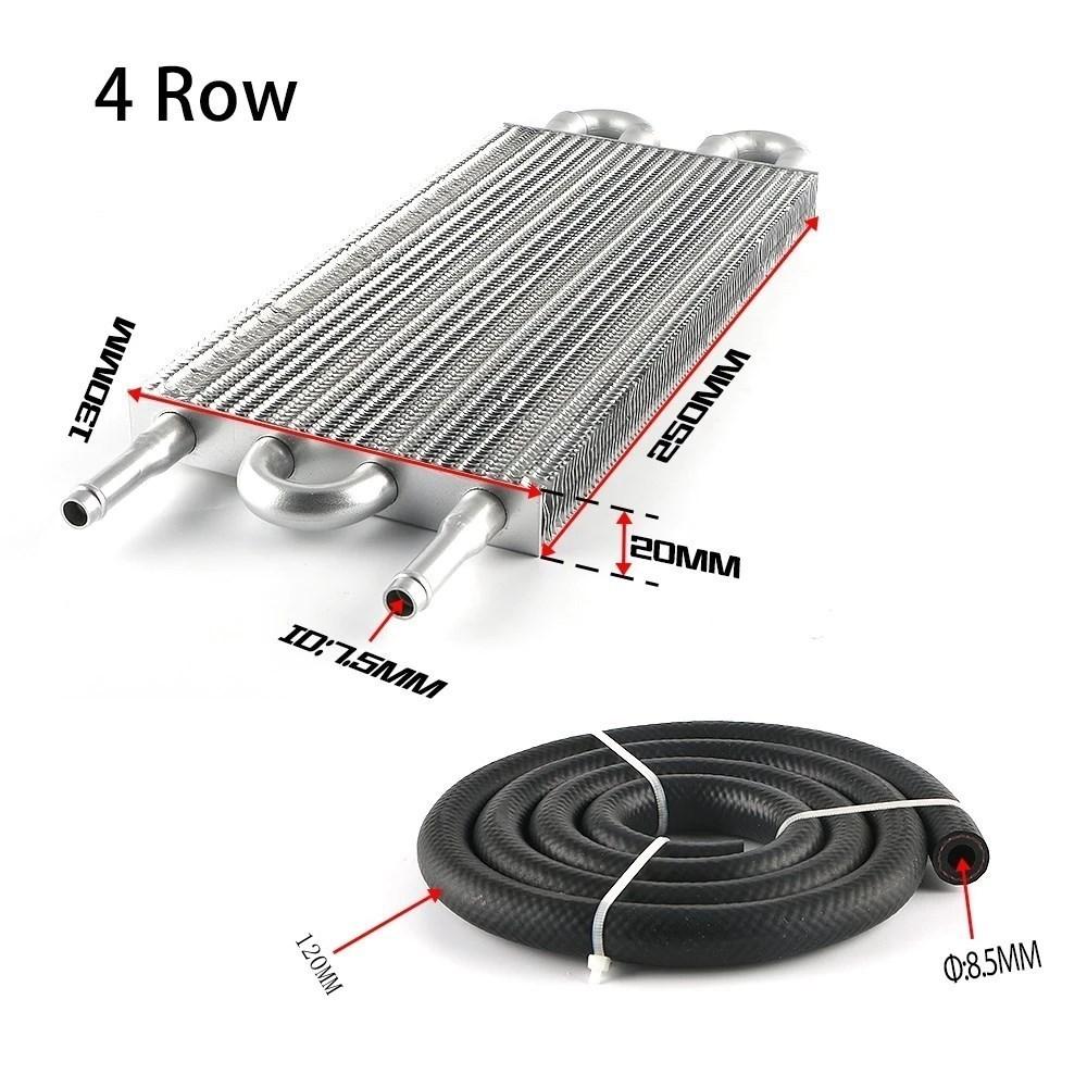 2Row 4Row 6Row 8Row 10Row 16Row Transmission Oil Cooler Kit Universal Aluminum Engine Oil Radiator Converter with Hose Mounting