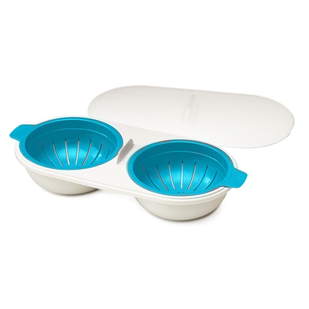 Microwave Egg Poacher Food Grade Cookware Double Cup Egg Boiler  Kitchen Steamed Egg Set Microwave Ovens Cooking Tools ADM
