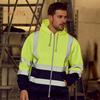 Reflective Safety Hoodie 360 Degree Reflective Zones High Visibility Quick Dry Long Sleeves Nocturnal Construction Worker Coat for Outdoor Night
