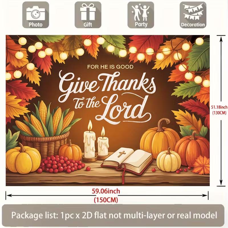 2D Inspirational Christian Thanksgiving Nature Backdrop Cloth