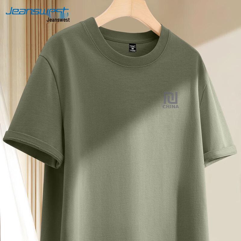 Мужская футболка Jeanswest из чистого хлопка, свободного кроя, с коротким рукавом