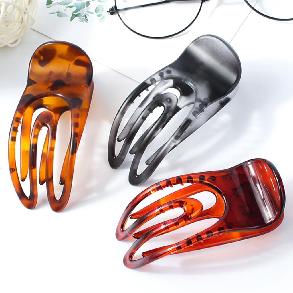 Duckbill Flat Hair Claw with Leopard Pattern French Hair Claw Clip Strong Secure Jaw Clamp Hair Decorative Accessories