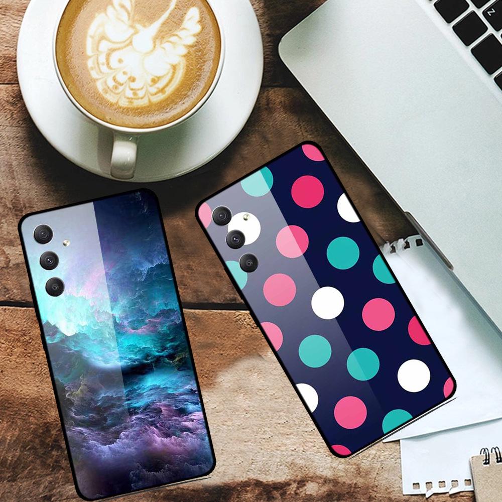 Чехол для телефона Samsung A35 5G - Персонализированный Цветной Закаленный Стеклянный, Противоударный.