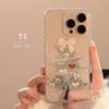 Для Apple 17promax Чехол для телефона Бант Рождественская елка для IPhone 16 Мягкий 14 Прозрачный Глиттер 12 Мягкая обложка