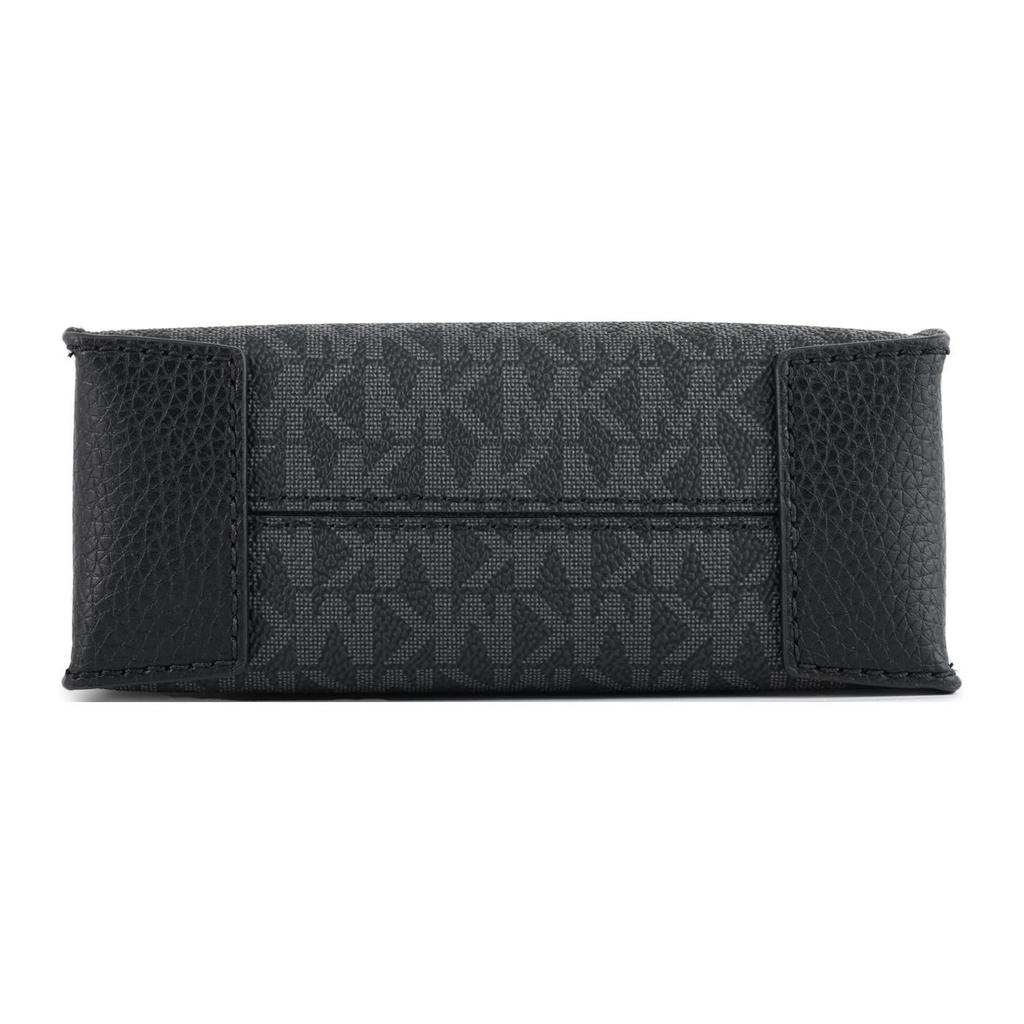 Michael Kors Mk Mercer Классический кулон с логотипом Золотая бирка Сумка-тоут из кожи pebble Женская сумка-тоут Черная 35T1GM9C0I-BLACK
