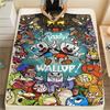 1 шт. Фланелевое одеяло с принтом Cuphead, Высококачественное, Удобное для всех сезонов, Декор для дома, Тепло и уют, Идеально подходит для рождественских подарков