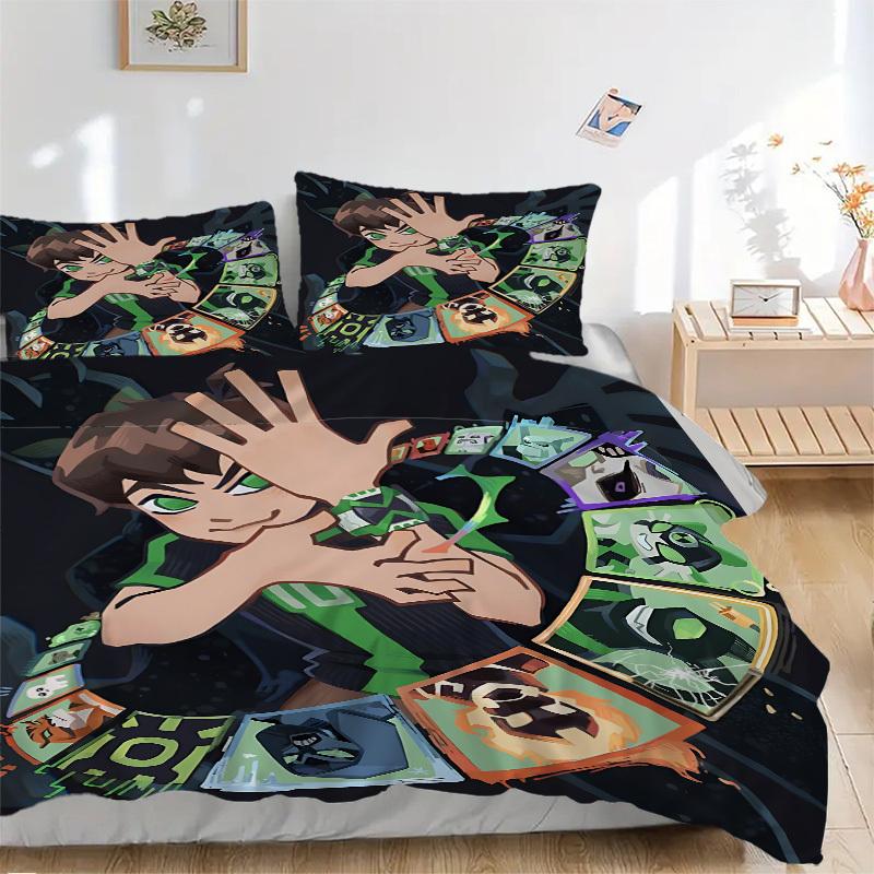 3pcs Ben10 Cover Set,Soft Comfortable Duvet Cover,Guest Room (1*Duvet Cover + 2*Pillowcases, Without Core) yy251024198