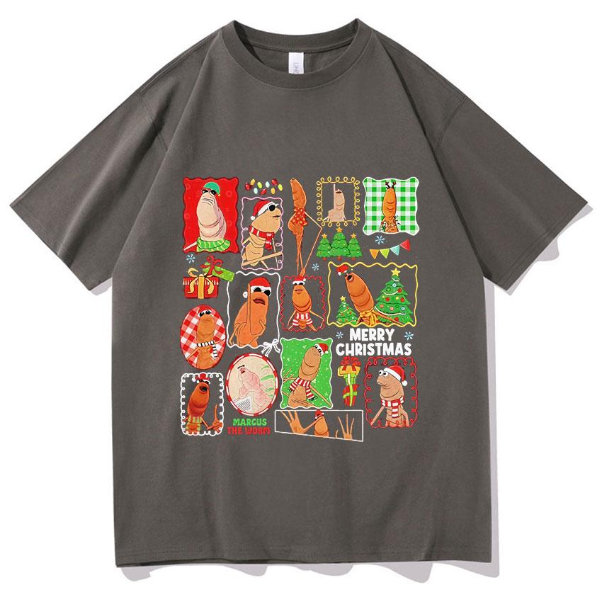 Marcus The Worm Men Women Tshirt High Quality Oversized Tshrits Funny Meme Popluar Tee Cotton Y2K Tops Christmas Gift Teenagers