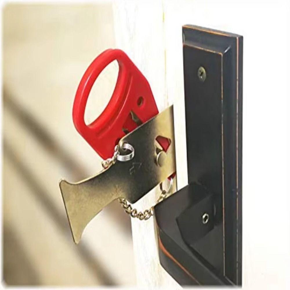 Battery-Free Portable Door Lock Double Hole Security Door Lock Universal Lock  Hotel Security