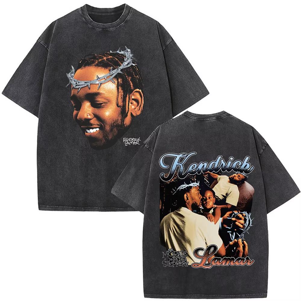 2026 Washed Vintage Rapper Kendrick Lamar Album Merch T-shirts Men Women Clothing Hip Hop Retro Oversized T-shirt Fashion Trend Tee Shirt Short Sleeve