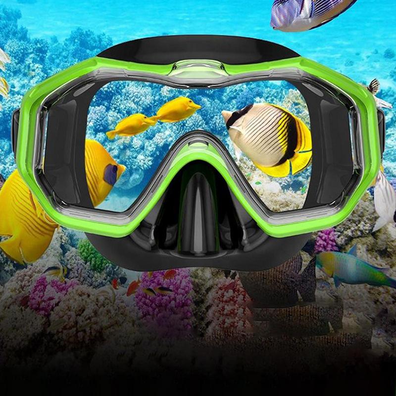 Swimming Goggles With Nose Cover Clear Anti-Fog Tempered Glass Diving Goggles Snorkeling Gear Pool Goggles Waterproof Kids Adult