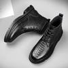 Модные мужские ботильоны с крокодиловым узором, роскошная брендовая обувь с высоким верхом, модные уличные туфли «Челси», удобные короткие ботинки