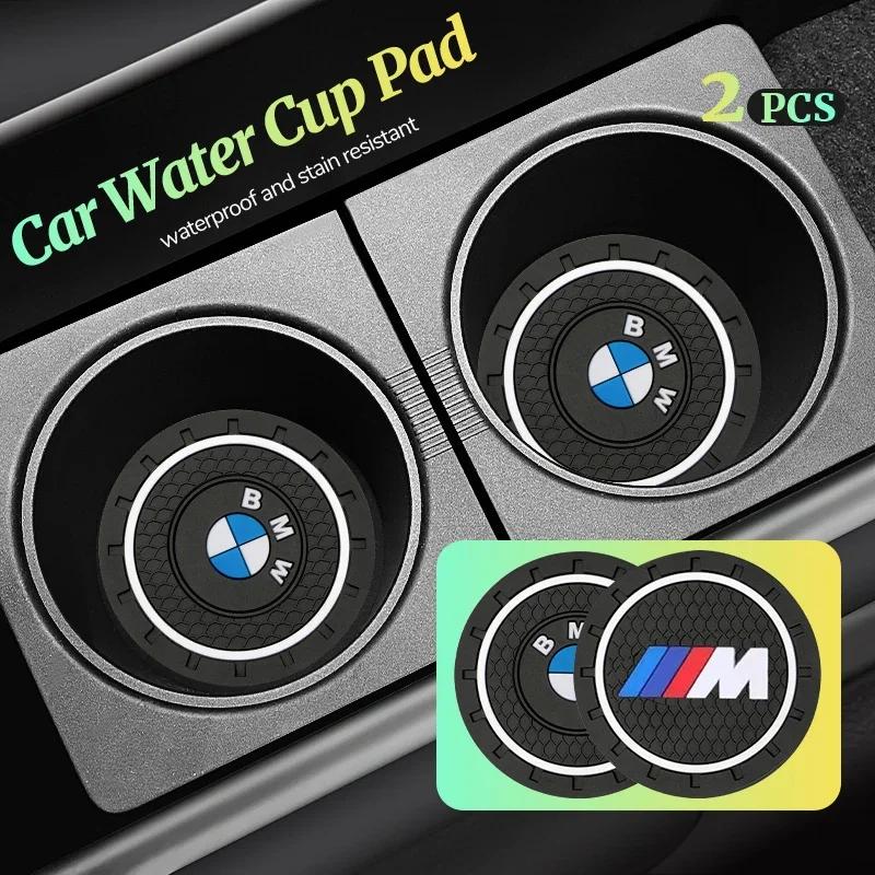 HINB3 2pcs Silicone Car Water Cup Holder Coaster Anti Slip Pad Mat For Bmw M E46 E90 E60 F10 F30 E39 E36 F20 E87 G30 E92 E91 X5 X6 E82