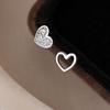 Серьги-гвоздики из стерлингового серебра 925 пробы с любящим сердцем, нишевые серьги Ins Light, роскошный дизайн, универсальные серьги