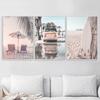 Nordic Summer Coastline Surf Canvas Poster Print Sunny Beach Bus Palm Trees Wall Art Painting Landscape Pictures For Living Room