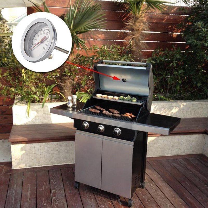50-500C Steel BBQ Barbecue Smoker Grill Thermometer Temperature Gauge