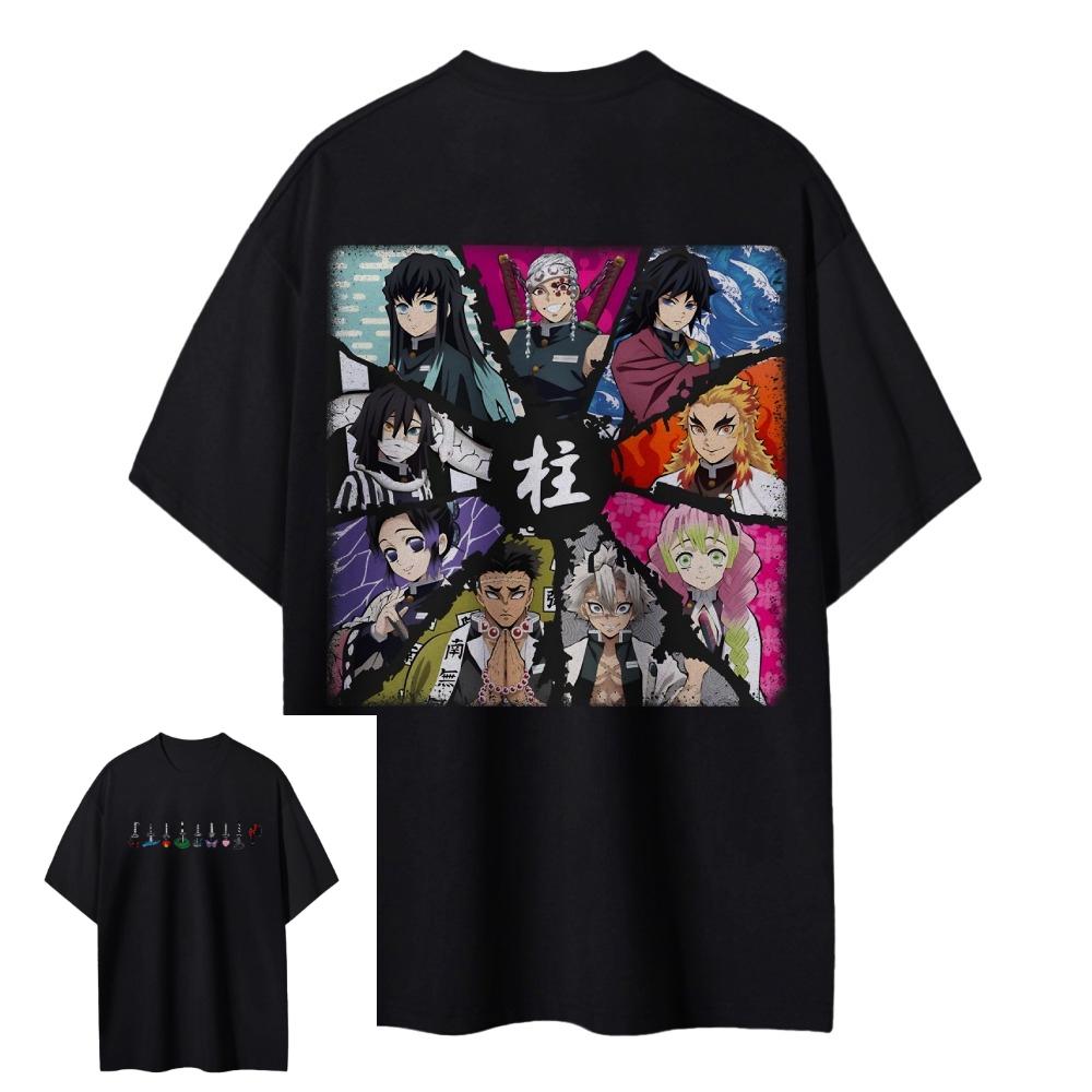 Anime T Shirt Unisex Women Demon Slayer Hashira Cotton Short Sleeve Oversized Streetwear 2026 Summer Casual Tops Unisexga Graphic Tee
