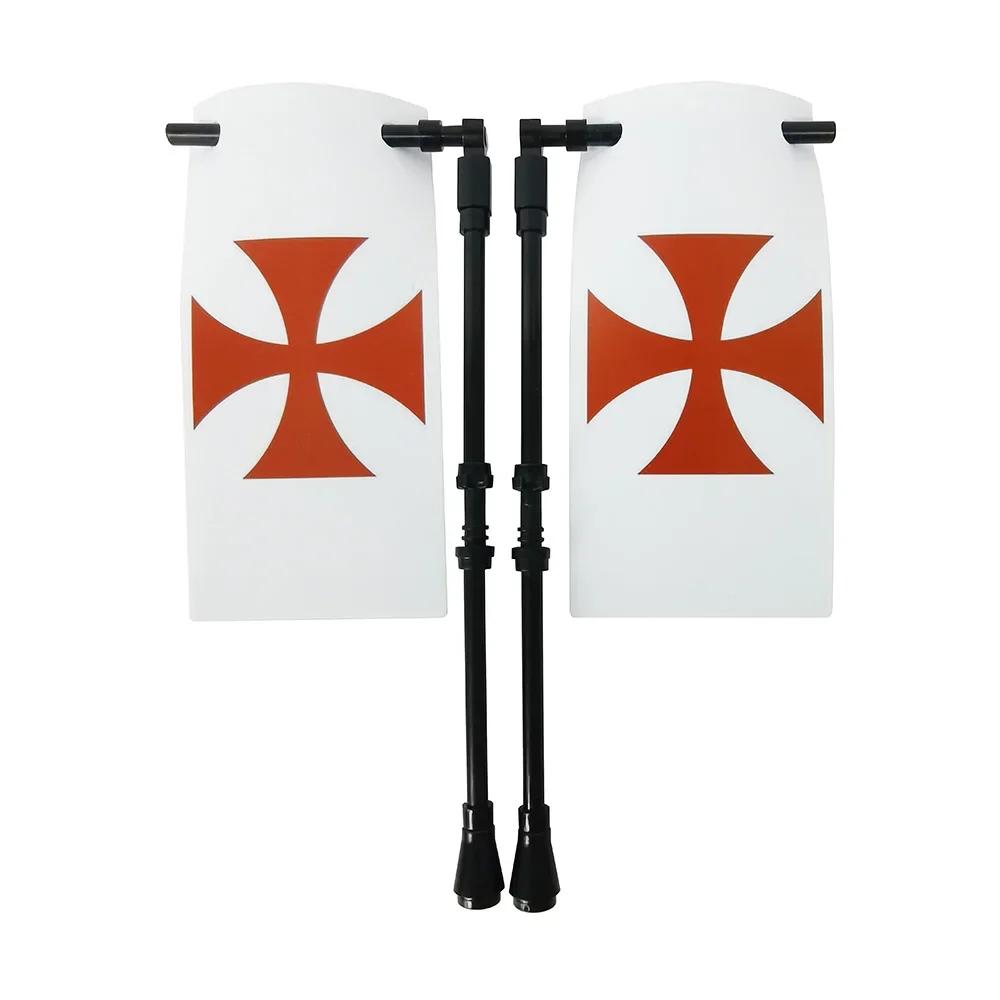 Флаг Строительный блок Средневековые города-государства Военная фигурка Флаг Оружие Древний Священная Римская империя Иерусалим Рыцарь Святого Лазаря Легион Игрушка