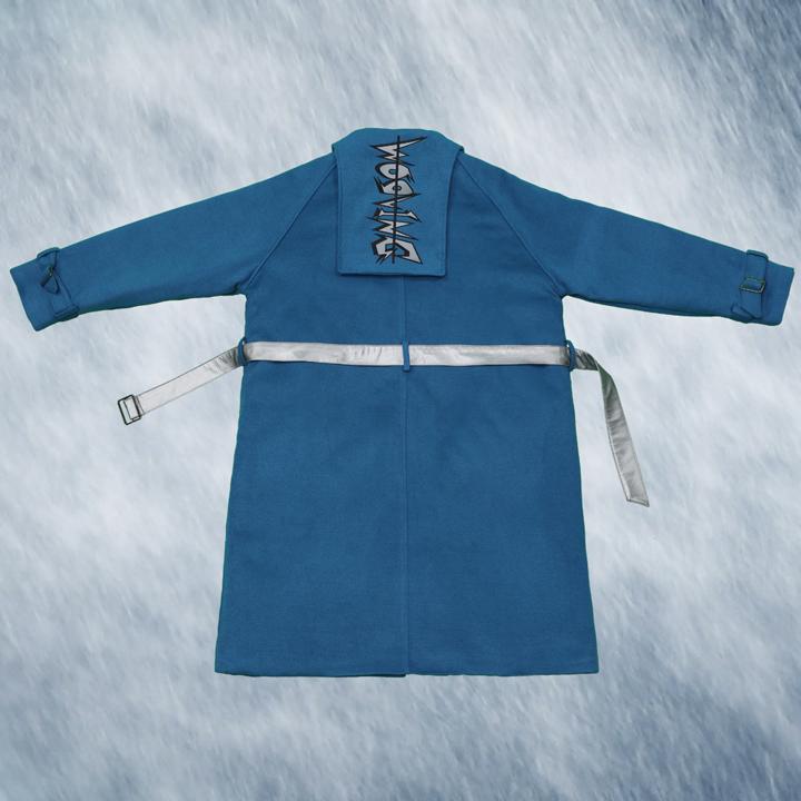 Wooving Long Collar Padded Coat (Blue)