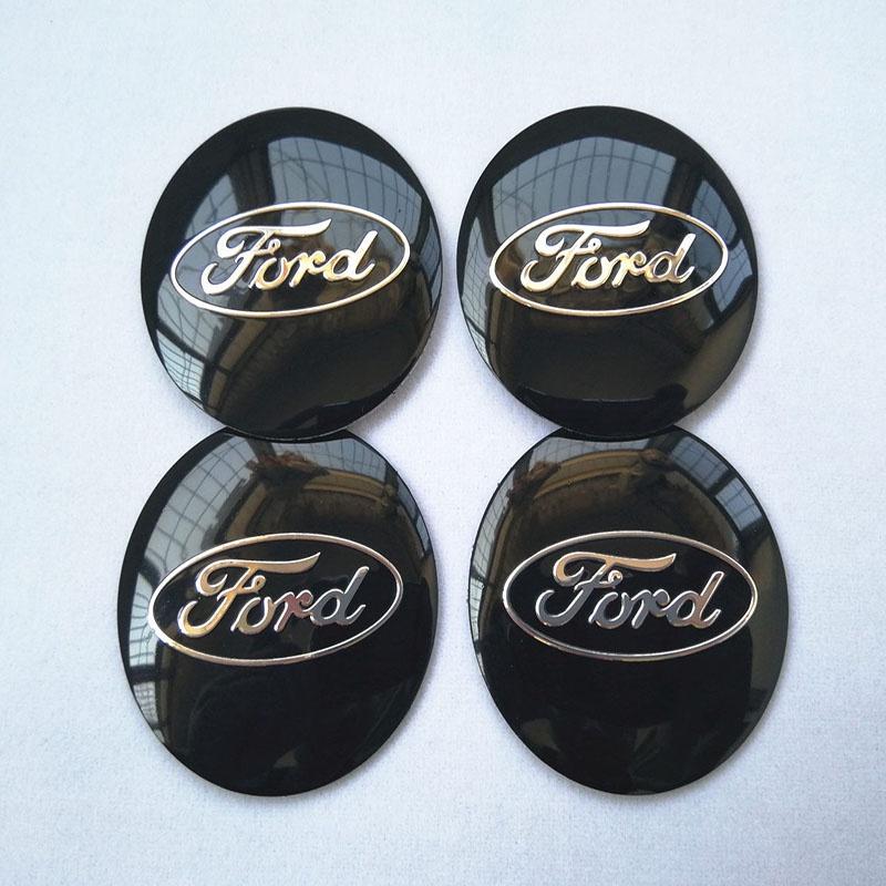 Stylish 4pcs 56mm Auto Car Wheel Center Cap Emblem Decal Sticker For Ford Black And Blue