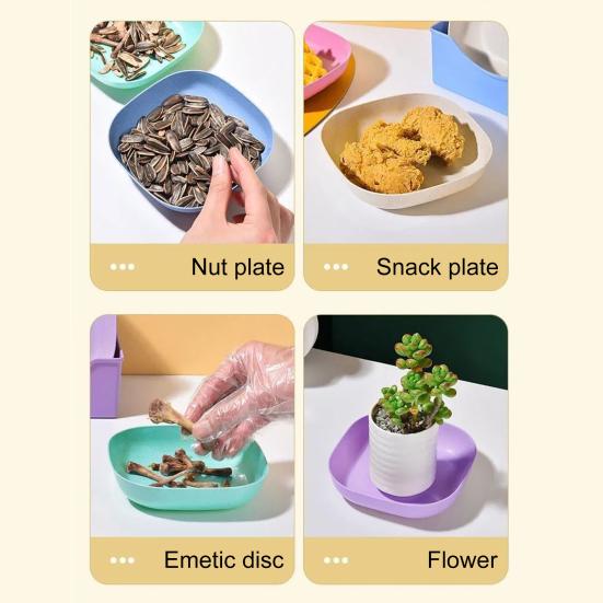 10шт. Тарелка для плевка костей с подставкой, пластиковый поднос для закусок и конфет