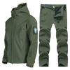 Winter Fleece Windproof Warm Men's Suit Shark Skin Soft Shell Jackets+ Pants Sets Outdoor Hiking Climbing Hunting Sportswear