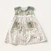 Girls Summer Sleeveless Dress Sweet Floral Collar Contrast Animal Embroidery Baby Dress