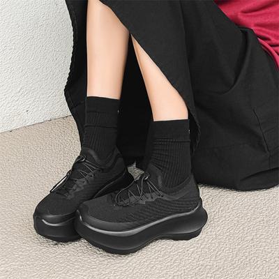 Обувь для папы на толстой подошве Pinecake, женские универсальные летающие плетеные маленькие белые туфли, спортивная обувь высотой 6 см