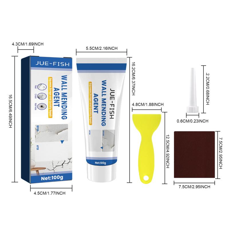 Cracked Wall Repair Cream Mending Agent Strong Adhesion Waterproof Moldproof Kit For Home White Wall Restoration
