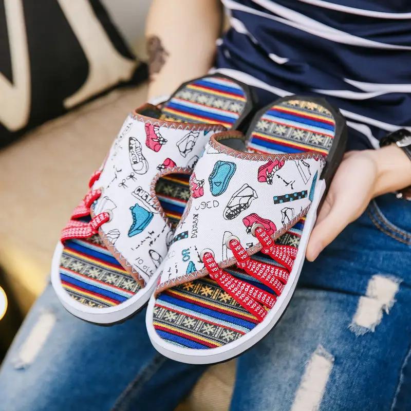 Мужские тапочки Eva Slides Canvas Beach Мужская обувь Удобная элегантная летняя распродажа Недорогая обувь Корейский стиль Тренд 2024 резина ПВХ