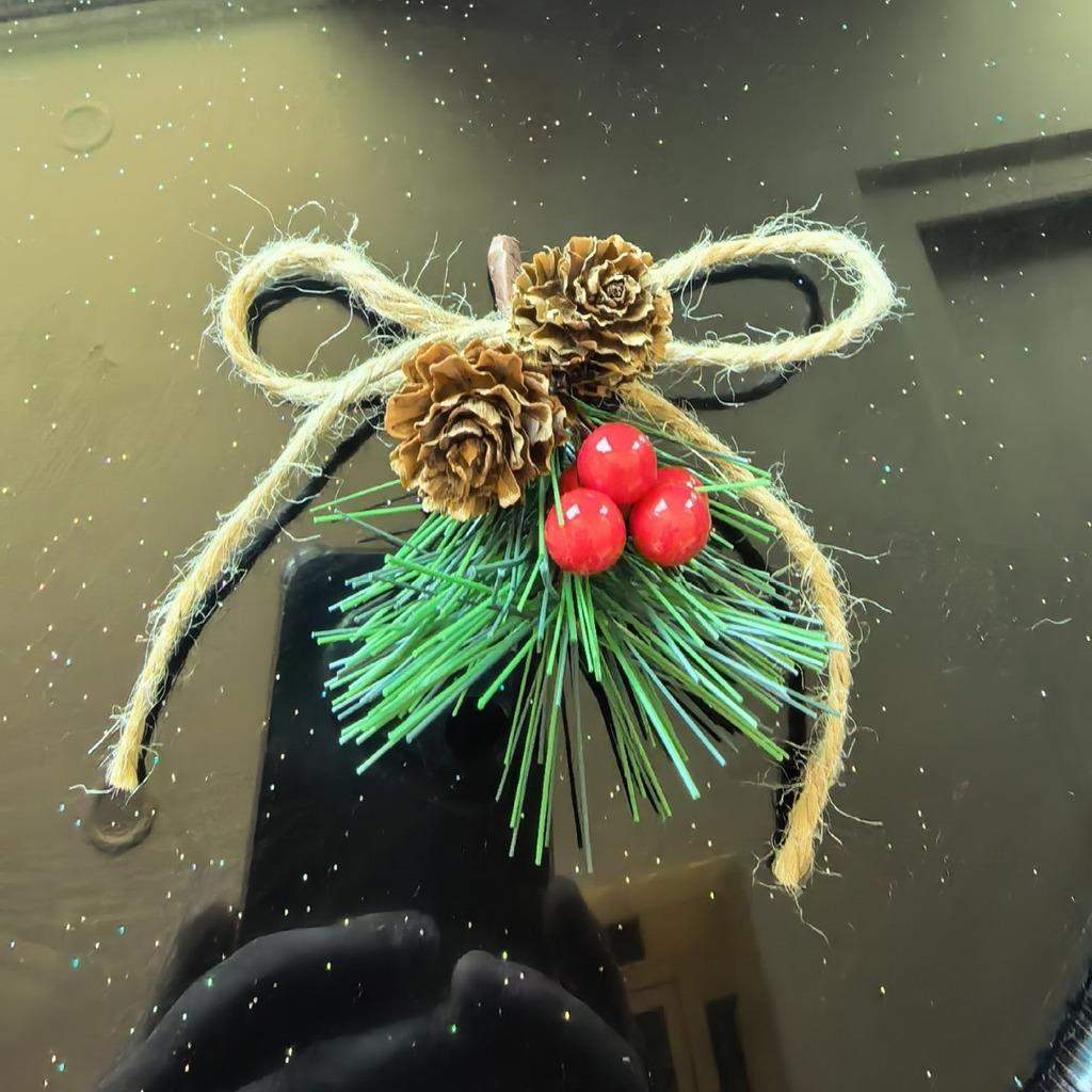 Holiday Hanging Decoration Delicate Door Hanging Decoration Christmas Bow Ornament Reusable For Christmas Tree Scene Arrangement