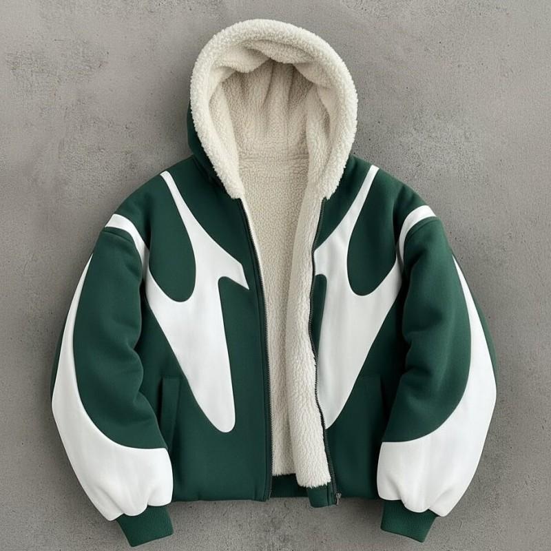 Свободная толстовка с капюшоном на молнии в стиле Y2K Streetwear с карманами Color-Block и пэчворк-дизайном