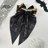 Bat Hair Accessories Halloween Silky Satin Bows, Big Ribbon Bow Clips, Oversized Cute Decor Long Tail Barrettes, for Women Girls Holiday Bows
