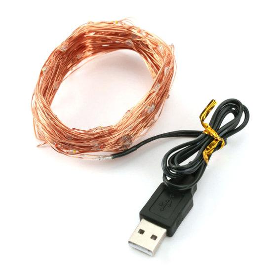 5/10 м водонепроницаемый USB светодиодный медный провод сказочные гирлянды украшения