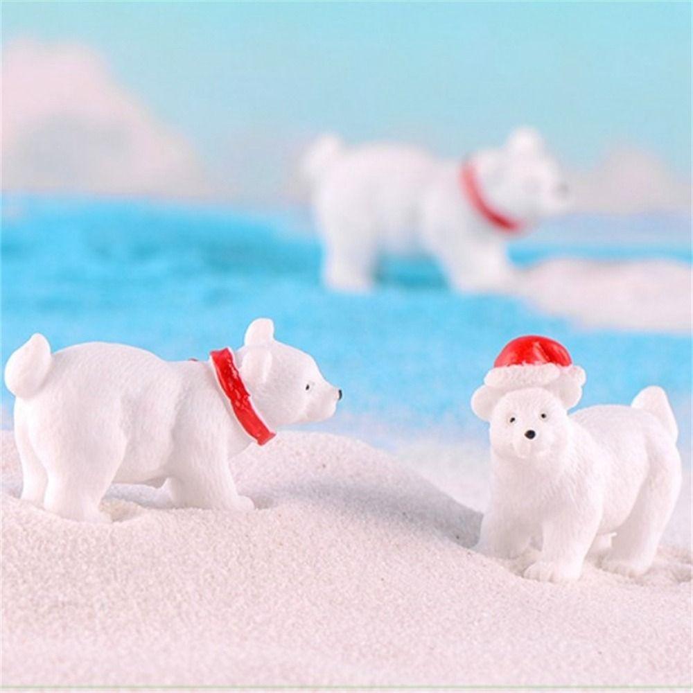 Home Decoration Desktop Decoration Craft Ornament DIY Accessories Polar Bear Figurines Christmas
