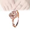 Stunning Pink Zirconia Micro Pave Princess Engagement Ring 18k Rose Gold Plated