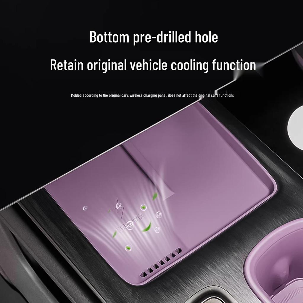 Силиконовая подставка для беспроводного зарядного устройства Xiaomi SU7: Пылезащитный, Противоскользящий, Отводящий тепло для центральной консоли автомобиля