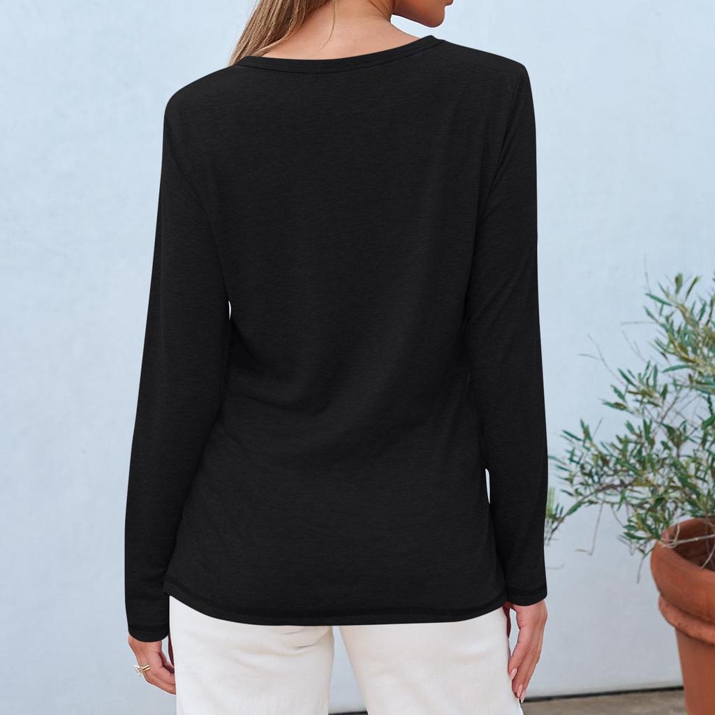 Long Sleeve Shirts For Women Easter Carnival Print Graphic Tees Blouses Casual Basic Tops Pullover