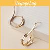Gold Metal Circle Earrings For Women Geometric Jewelry With Electroplating For Special Occasions