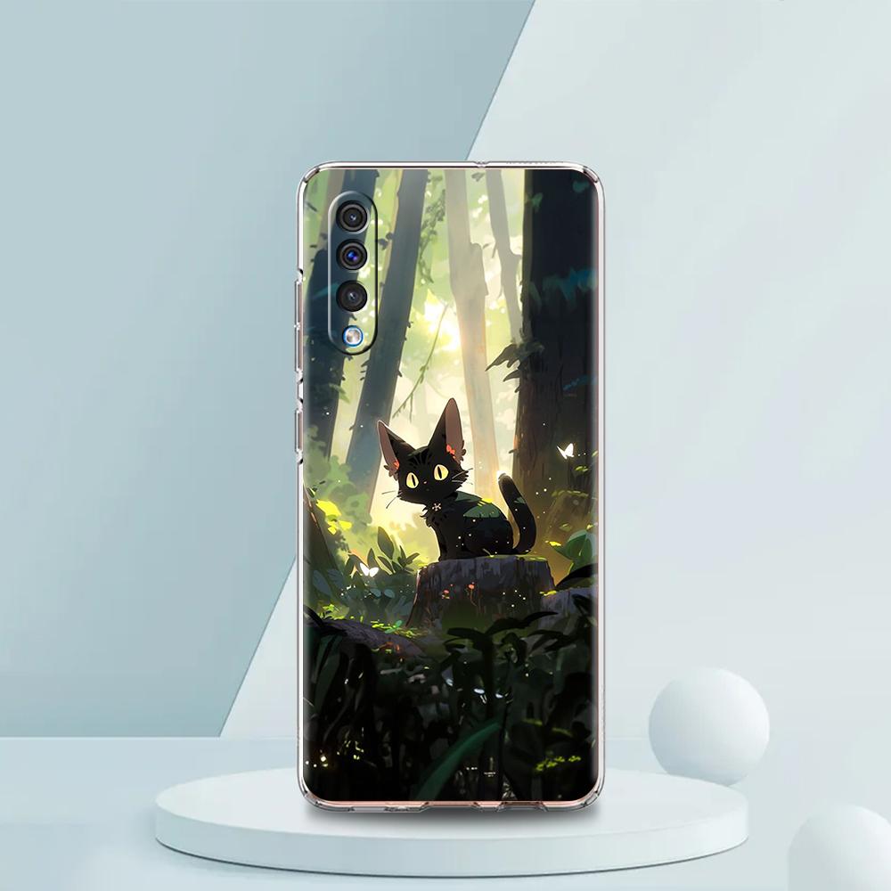 Художественный Черный Кот Звездная Ночь Чехол Для Samsung A16 A14 A12 A22 A32 5G A34 A42 A52 A54 A50 A70 A30 A40 A20E A10S A02S A04S A06