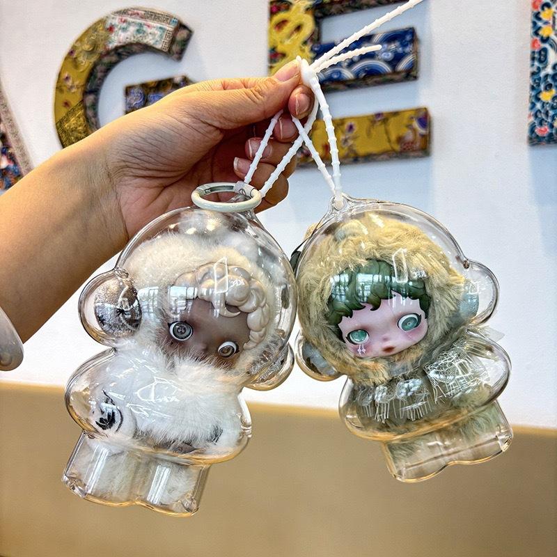 Прозрачный чехол для Skull Panda Защитная крышка Плюшевые куклы Сумка для демонстрации Портативная коробка-органайзер Skullpanda НОВЫЙ Мягкий Набитый Пушистый Обнимаемый Кавайный