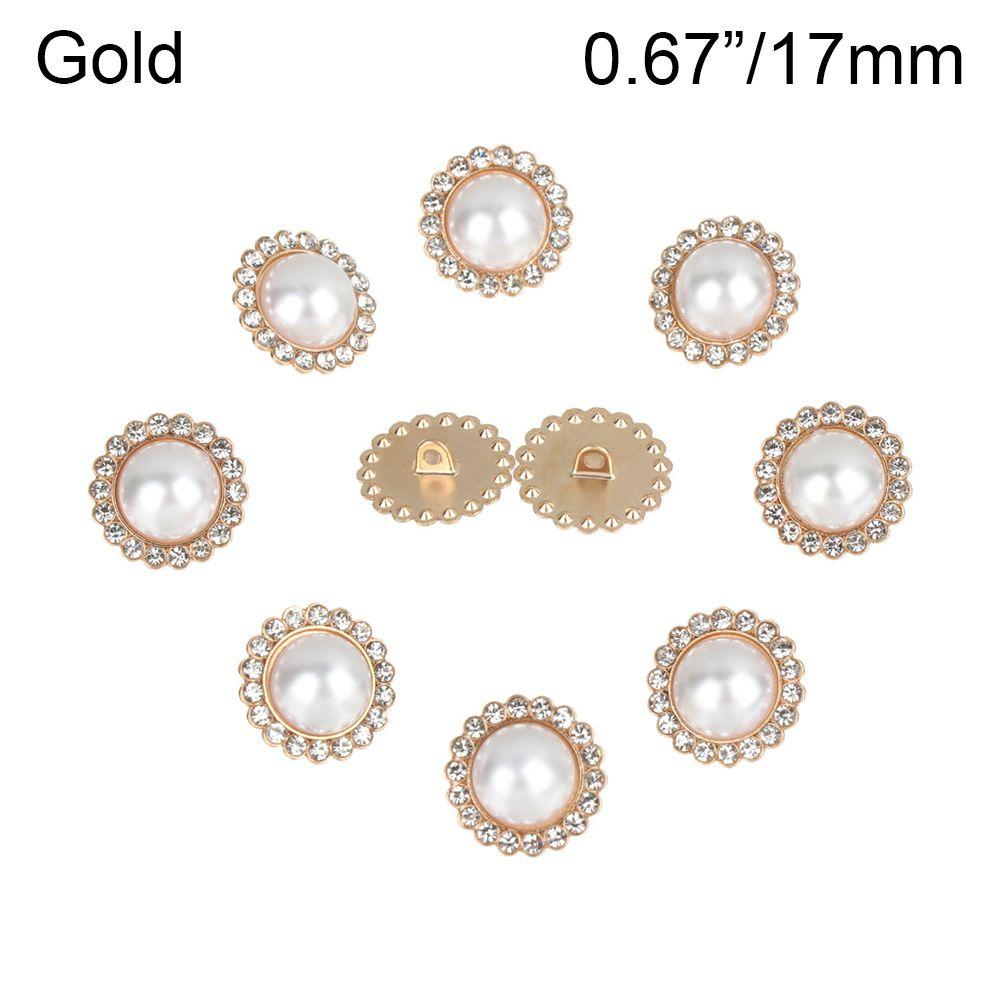 DIY Sewing Button Shirt Buttons Shiny Rhinestone Pearl Clothing Buttons Sewing Accessories