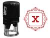 Printtoo Square Swirl Border X Alphabet Monogram Initial R-40 Self Inking Rubber Stamp Office